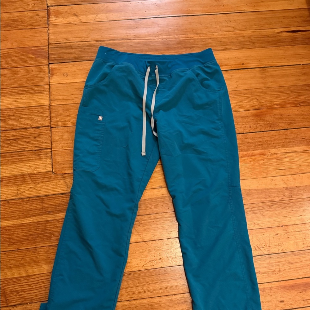 Figs Teal Straight Leg Pants
